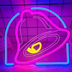 Taco Bell Neon Sign Fast Food Logo Night Light Room Wall Decoration